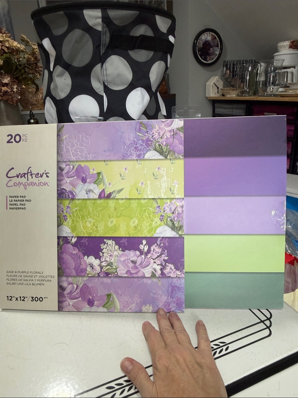 Crafters Companion Sage & Purple Florals and Sage & Purple Pearl Paper Pads
